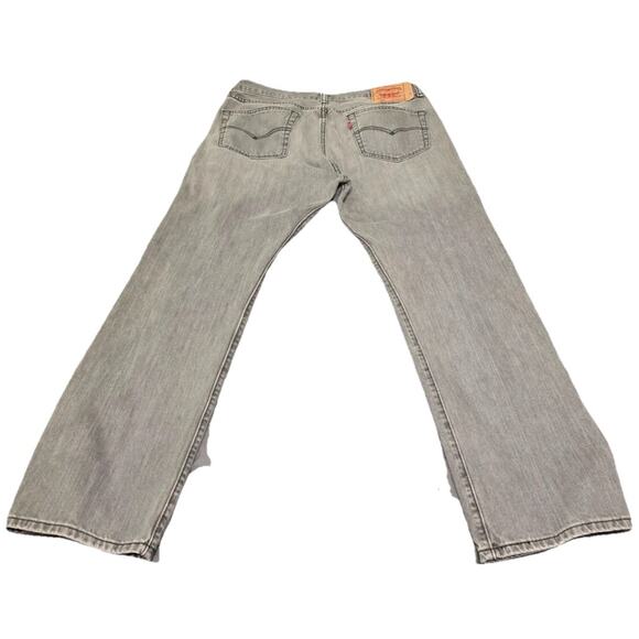 Levis 501 Jeans Men 36x32 (36x31 Gray Denim Button Fly Distressed Original Pants - Picture 2 of 4